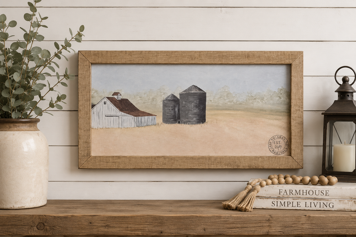 Hand Painted Barn Scene
