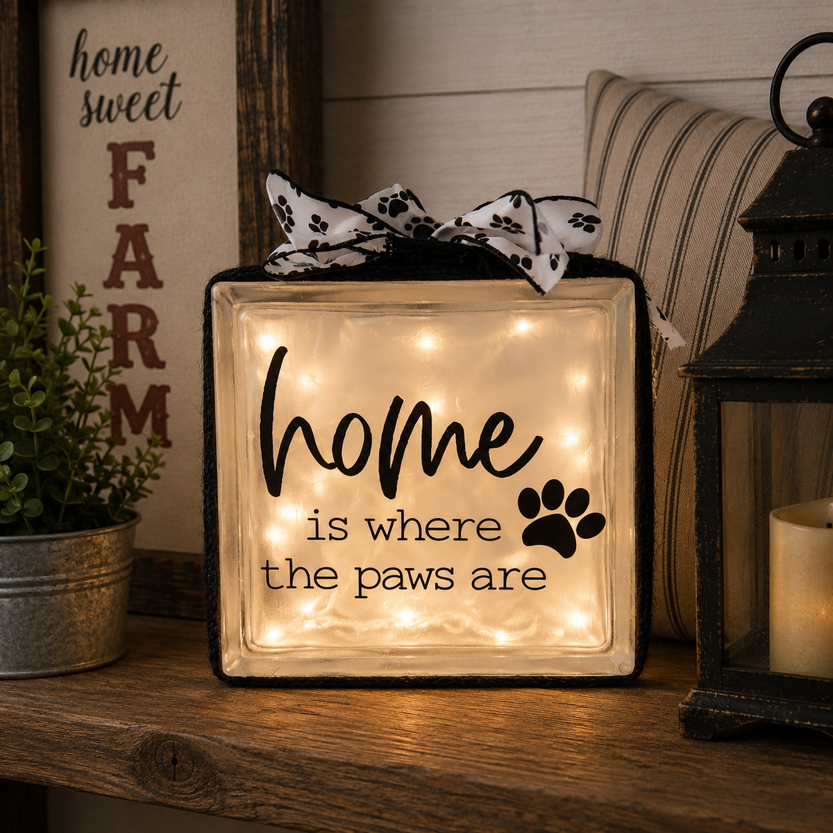 "Home is where the paws are" Light Block