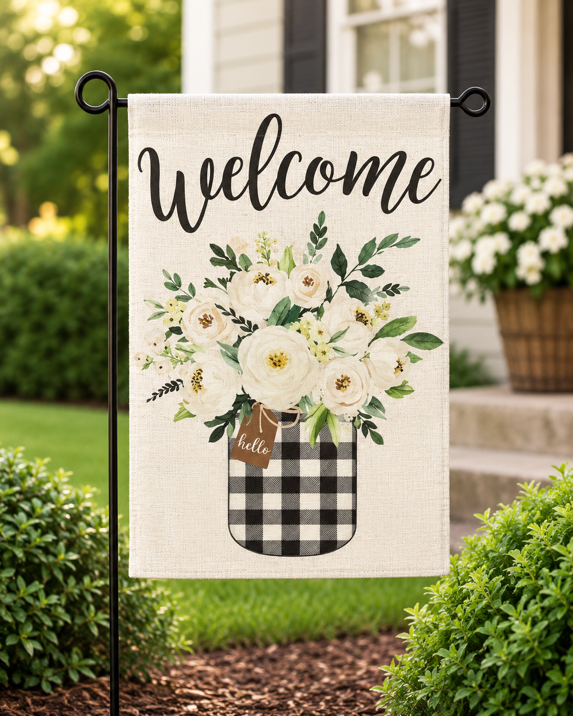 Welcome Flower Flag