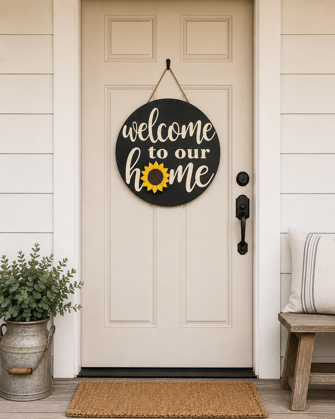 Changeable Holiday Circle Welcome Home Sign