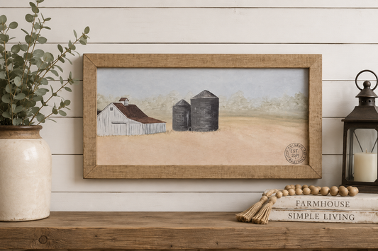Hand Painted Barn Scene