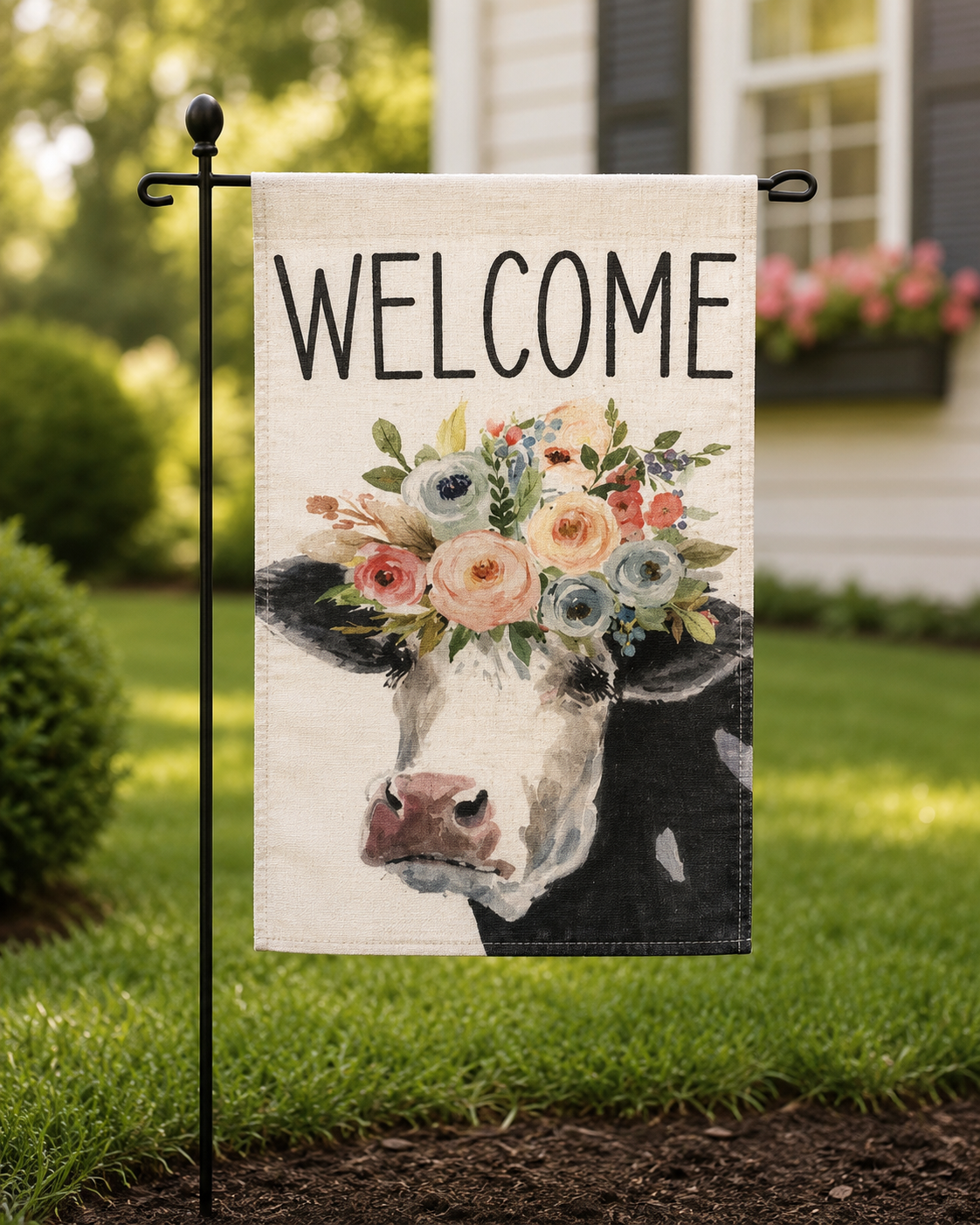 Cow Welcome Flag